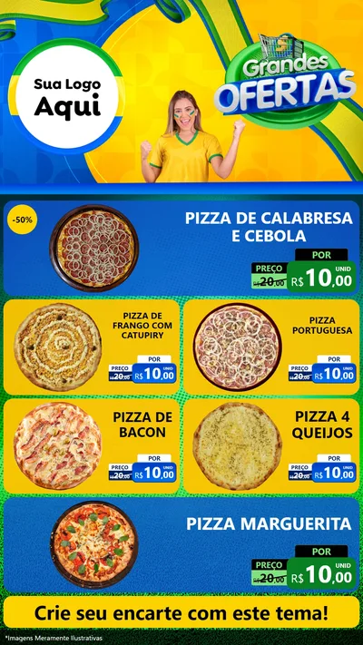 Modelo de TV para TV Vertical com o tema Grandes Ofertas para Pizzaria