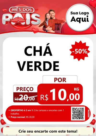 Modelo de Cartaz para Cartaz A4 Vertical com o tema Mês dos Pais para Produtos Naturais