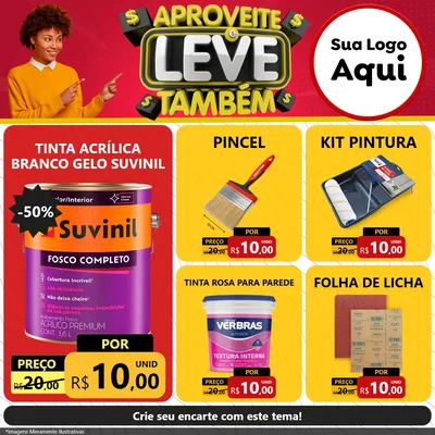 Modelo de Rede Social para Feed Facebook com o tema Aproveite e Leve Também para Tintas e Ferramentas