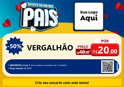 Modelo de Cartaz para Cartaz A4 Horizontal com o tema Oferta Do Dia Dos Pais para Ferragens