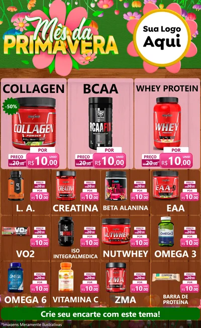 Modelo de Encarte para Encarte Grande com o tema Mês da Primavera para Suplementos alimentares