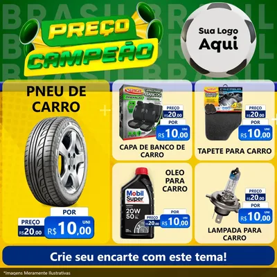 Modelo de Rede Social para Feed Facebook com o tema Preço Campeão - Copa para Auto peças