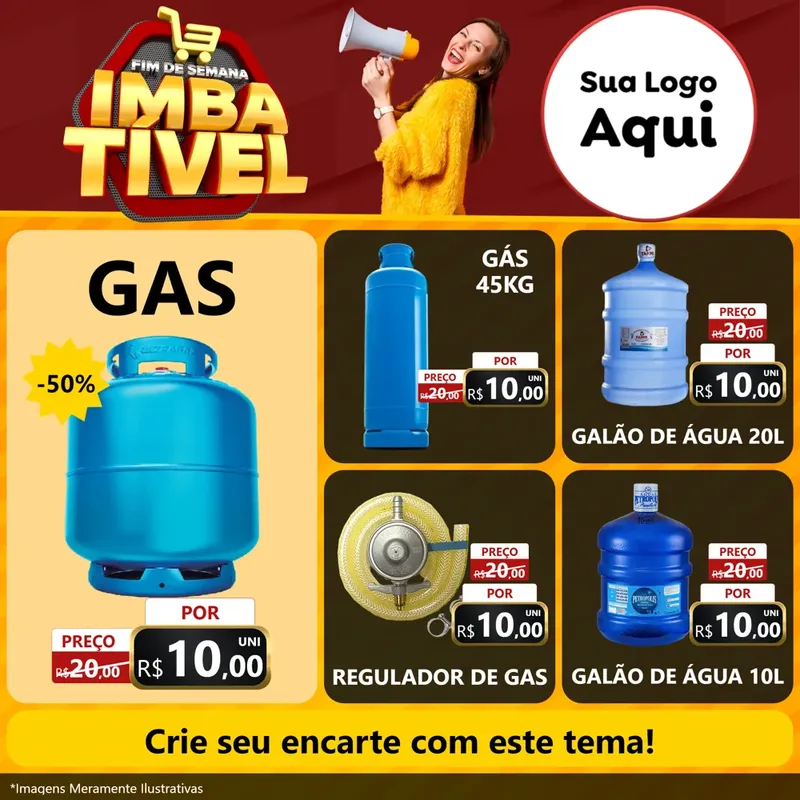 Modelo de Rede Social para Feed Facebook com o tema Fim de Semana Imbatível para Água e gás