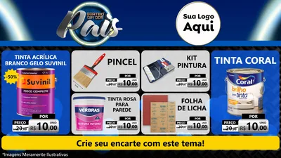 Modelo de TV para TV Horizontal com o tema Sorteio Dia Dos Pais para Tintas e Ferramentas