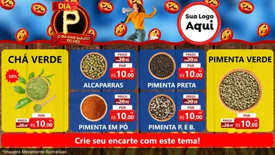 Modelo de TV para TV Horizontal com o tema Dia P - O Dia Mais Barato Do Mês para Produtos Naturais