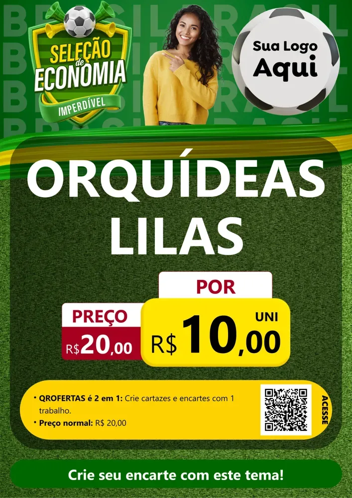 Modelo de Cartaz para Cartaz A4 Vertical com o tema Seleção de Economia - Copa para Floricultura e jardim
