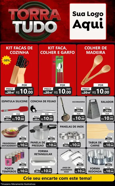 Modelo de Encarte para Encarte Grande com o tema Torra Tudo para Utilidades Domésticas