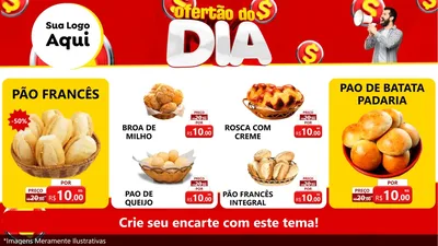 Modelo de TV para TV Horizontal com o tema Ofertão do dia para Padaria