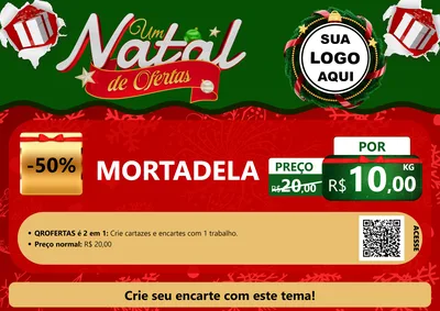Modelo de Cartaz para Cartaz A4 Horizontal com o tema Um Natal de Ofertas para Frios e Laticínios