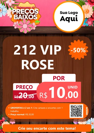 Modelo de Cartaz para Cartaz A4 Vertical com o tema Primavera de Preços Baixos para Perfumes