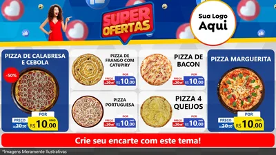 Modelo de TV para TV Horizontal com o tema Super Ofertas para Pizzaria