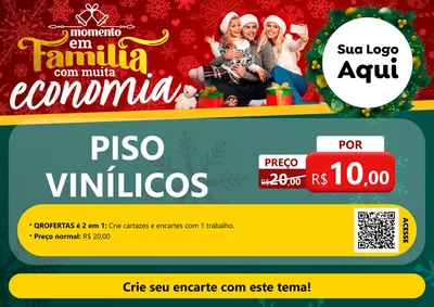 Modelo de Cartaz para Cartaz A4 Horizontal com o tema Momento em Família (Natal) para Material para Construção