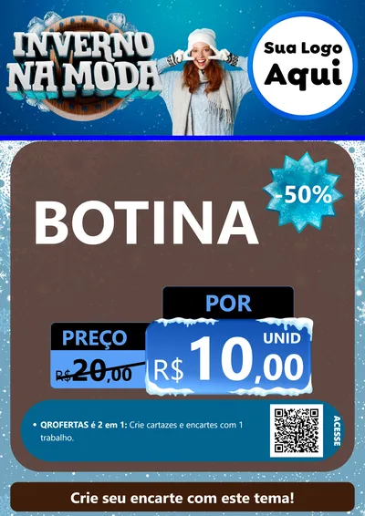 Modelo de Cartaz para Cartaz A4 Vertical com o tema Inverno na Moda para Agropecuária