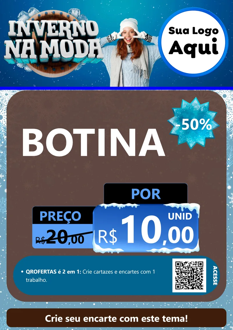 Modelo de Cartaz para Cartaz A4 Vertical com o tema Inverno na Moda para Agropecuária