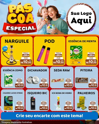 Modelo de Rede Social para Feed Instagram com o tema Páscoa Especial para Tabacaria