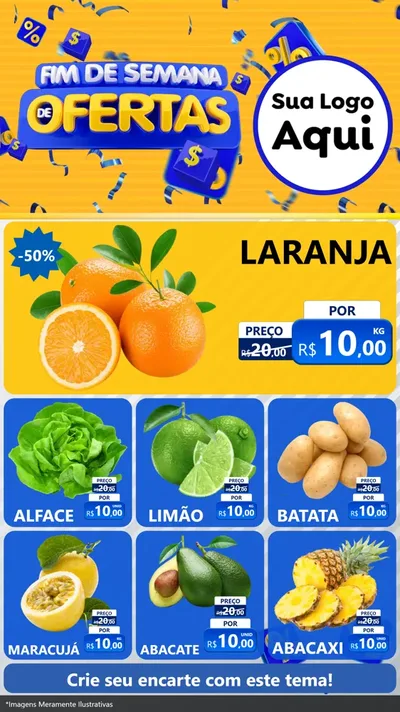 Modelo de Rede Social para Stories com o tema Fim de Semana de Ofertas para Hortifrúti