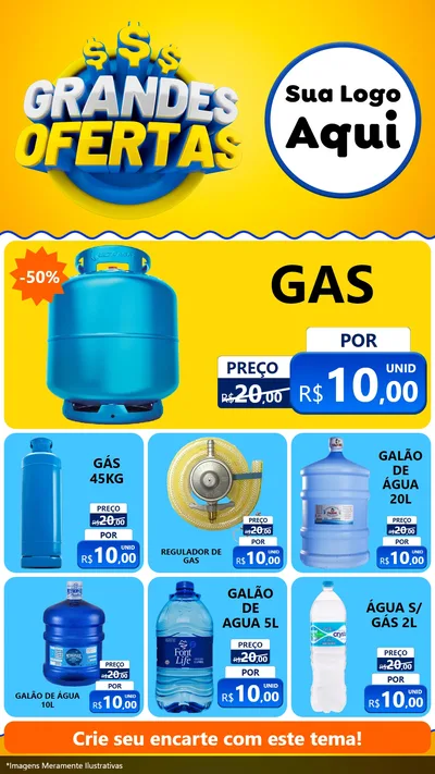 Modelo de Rede Social para Stories com o tema Grandes Ofertas para Água e gás