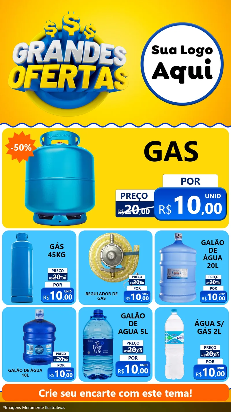 Modelo de Rede Social para Stories com o tema Grandes Ofertas para Água e gás