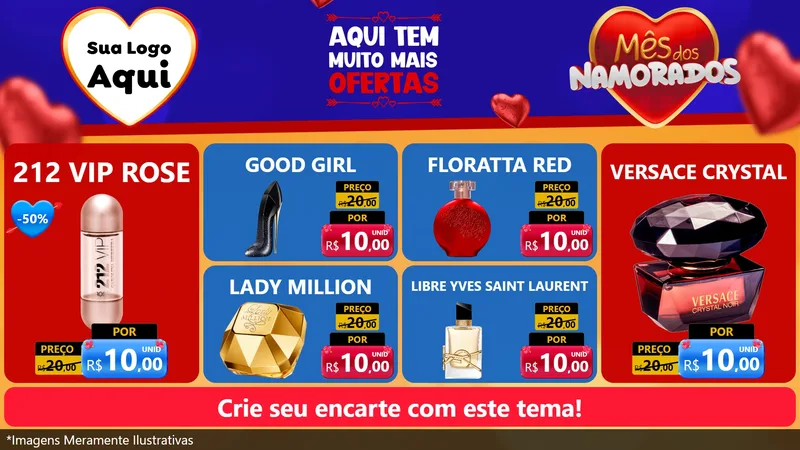 Modelo de TV para TV Horizontal com o tema Mês dos Namorados para Perfumes