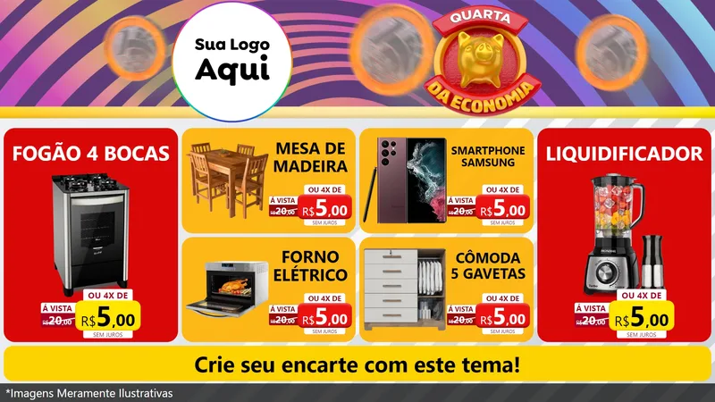 Modelo de TV para TV Horizontal com o tema Quarta da Economia para Móveis e Eletro