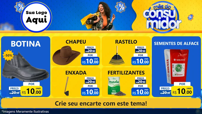 Modelo de TV para TV Horizontal com o tema Mês do Consumidor para Agropecuária