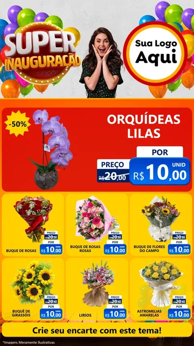 Modelo de Rede Social para Stories com o tema Super Inauguração para Floricultura e jardim