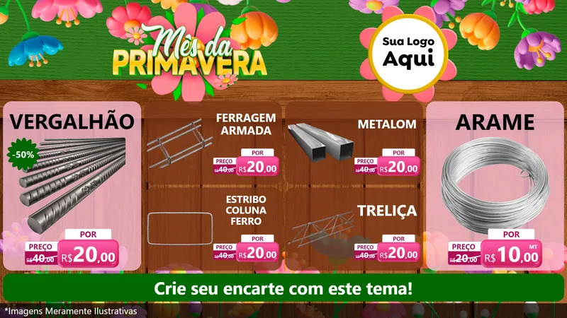 Modelo de TV para TV Horizontal com o tema Mês da Primavera para Ferragens