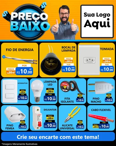 Modelo de Rede Social para Feed Instagram com o tema Preço Baixo para Materiais Elétricos