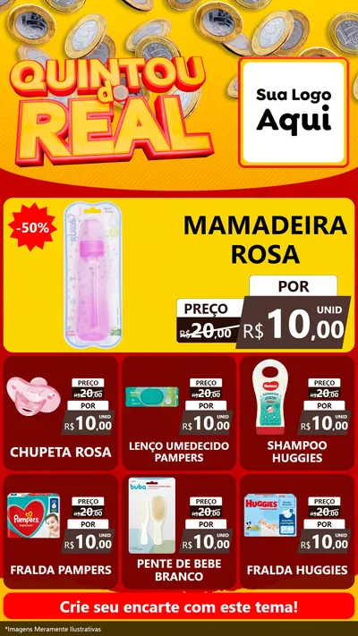 Modelo de Rede Social para Stories com o tema Quintou do Real para Bebês