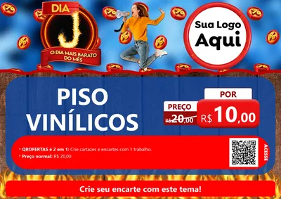 Modelo de Cartaz para Cartaz A4 Horizontal com o tema Dia J - O Dia Mais Barato Do Mês para Material para Construção
