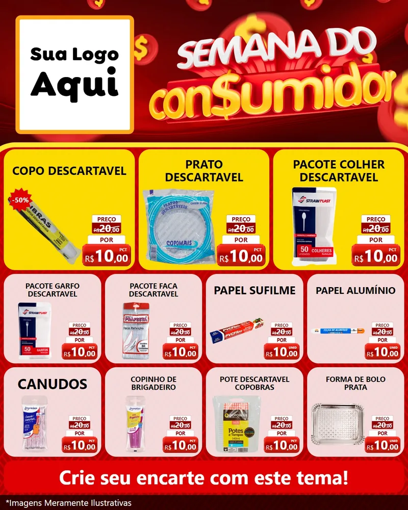 Modelo de Rede Social para Feed Instagram com o tema Semana do Consumidor para Embalagens
