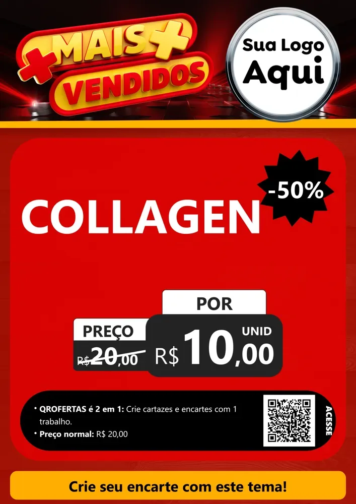 Modelo de Cartaz para Cartaz A4 Vertical com o tema Mais Vendidos para Suplementos alimentares