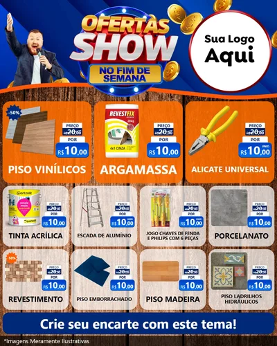 Modelo de Rede Social para Feed Instagram com o tema Ofertas Show No Fim De Semana para Material para Construção