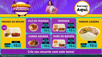 Modelo de TV para TV Horizontal com o tema Pré-Carnaval Premiado para Restaurante