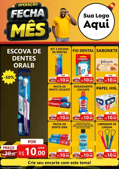 Modelo de Encarte para Encarte A4 Vertical com o tema Operação Fecha Mês para Higiene Pessoal