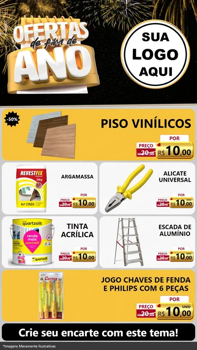 Modelo de TV para TV Vertical com o tema Ofertas de Fim de Ano para Material para Construção