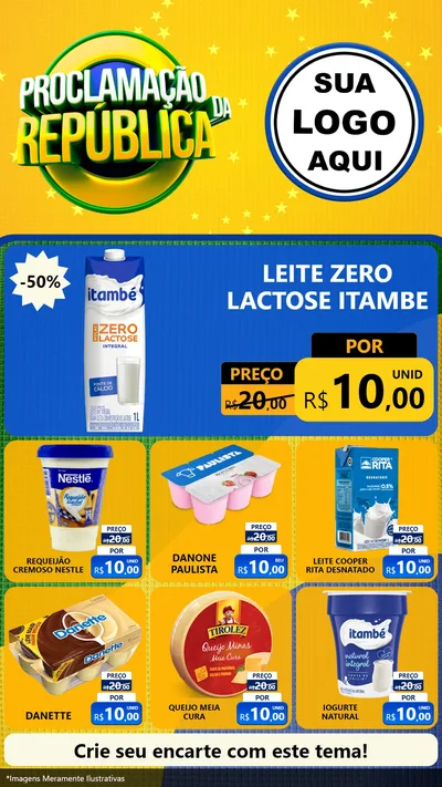 Modelo de Rede Social para Stories com o tema Proclamação da República para Frios e Laticínios