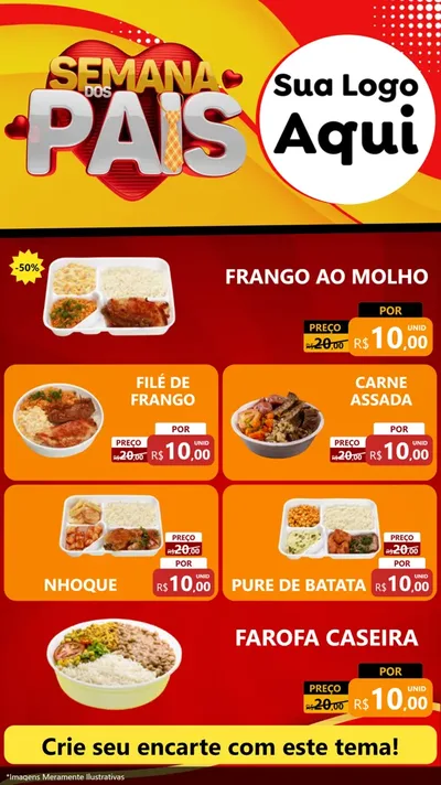 Modelo de TV para TV Vertical com o tema Semana Dos Pais para Restaurante