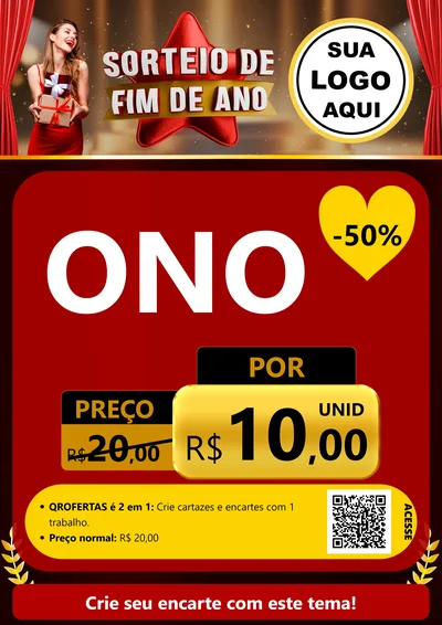 Modelo de Cartaz para Cartaz A4 Vertical com o tema Sorteio de Fim de Ano para Óticas