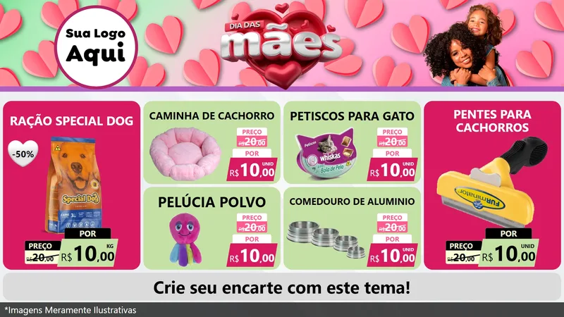 Modelo de TV para TV Horizontal com o tema Dia das Mães para Pet Shop