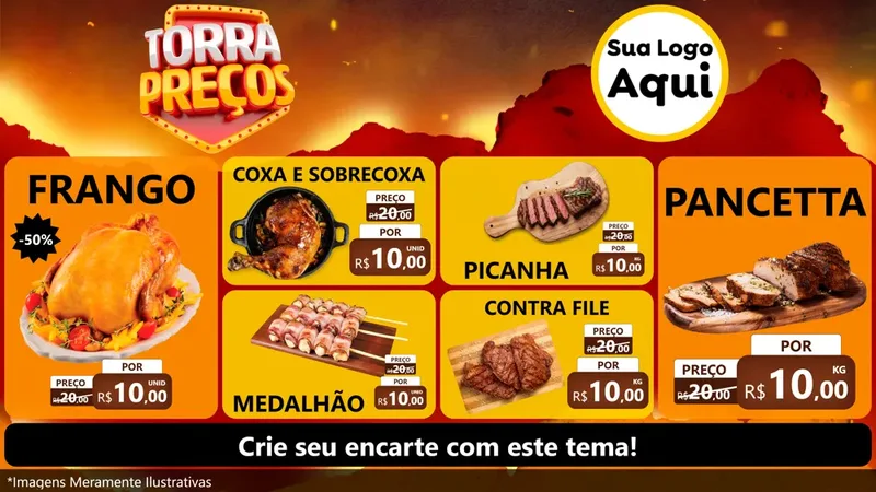 Modelo de TV para TV Horizontal com o tema Torra Preços para Assados