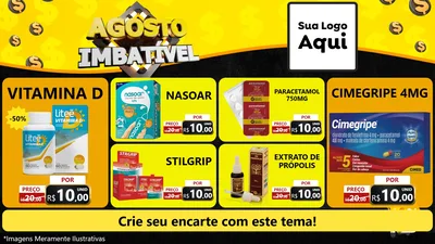 Modelo de TV para TV Horizontal com o tema Agosto Imbatível para Farmácia