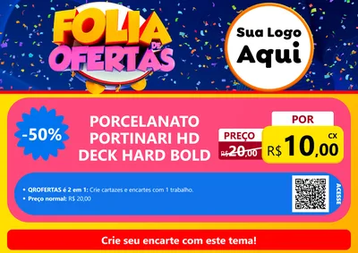 Modelo de Cartaz para Cartaz A4 Horizontal com o tema Folia de Ofertas para Pisos e revestimentos