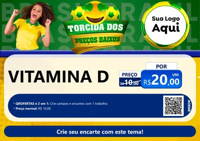 Modelo de Cartaz para Cartaz A4 Horizontal com o tema Torcida dos Preços Baixos - Copa para Farmácia