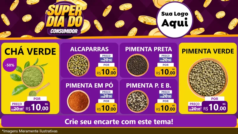 Modelo de TV para TV Horizontal com o tema Super Dia do Consumidor para Produtos Naturais