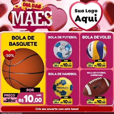 Modelo de Rede Social para Feed Facebook com o tema Dia Das Mães para Artigos Esportivos