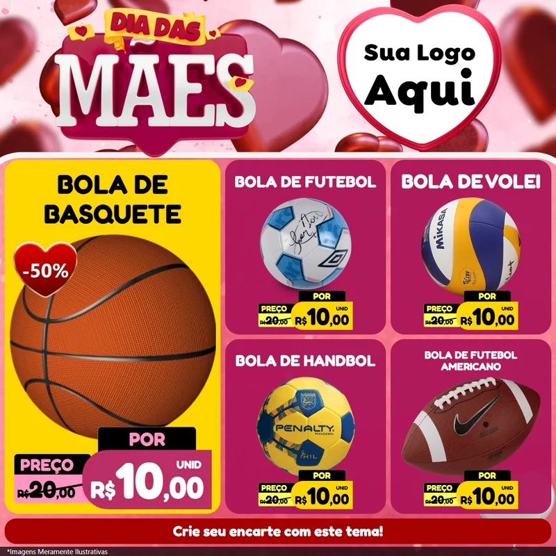 Modelo de Rede Social para Feed Facebook com o tema Dia Das Mães para Artigos Esportivos
