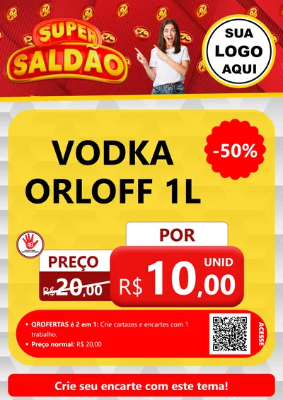 Modelo de Cartaz para Cartaz A4 Vertical com o tema Super Saldão para Distribuidora de bebidas