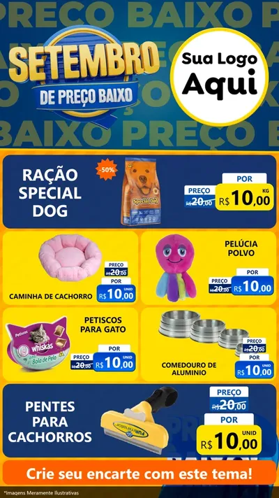 Modelo de TV para TV Vertical com o tema Setembro De Preço Baixo para Pet Shop