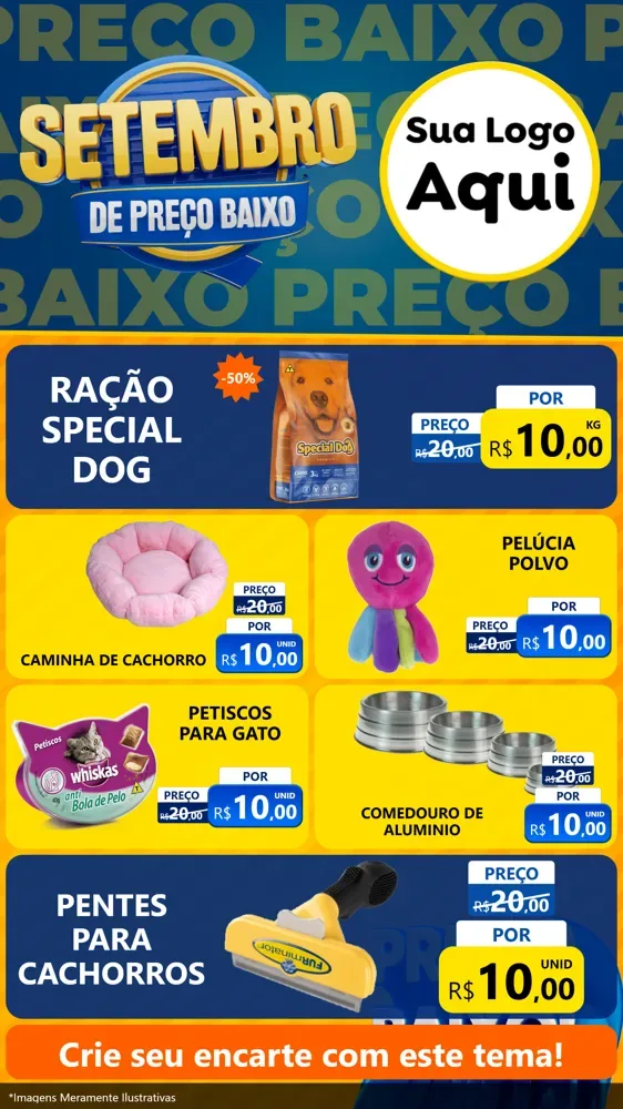 Modelo de TV para TV Vertical com o tema Setembro De Preço Baixo para Pet Shop